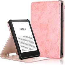 Funda Plegable para Nuevo (Versión 11.ª Generación 2022/2025), con Encendido/Apagado Automático, Funda Ligera con Correa de Mano,Flor de Albaricoque 4ZVP - Rosa - Ver 12