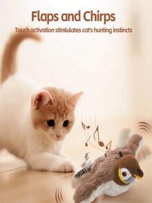 Giocattolo interattivo per animali domestici con uccellino realistico, ricaricabile tramite USB, attivato al tocco, adatto per gattini e cani di piccola taglia, giocattolo per giocare con uccellini non volanti