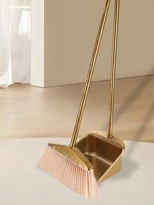 2pcs Stainless Steel Broom And Dustpan Set, 36.41 Inch Durable Home Cleaning Tools - Suitable For Living Room, Bedroom, Bathroom, Kitchen, Yard - Fit For Hard Floors