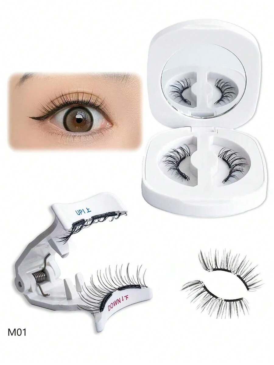 1对磁性假睫毛，采用量子磁铁，柔软舒适，适合初学者，可重复使用，打造自然妆效，超长款 - 自然纖長款 - 查看 1