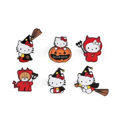 Sanrio Classics figura Hello Kitty email insigna Pin desen animat delicat KT pisică broșă pentru prieten Halloween petrecere decorare cadou