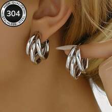 أقراط ذهبية عالية الجودة من الفولاذ المقاوم للصدأ غير مسببة للحساسية، مقاومة للبهتان، مريحة وشاملة، بسيطة وأنيقة، أقراط نسائية عصرية للارتداء اليومي أو الحفلات، إكسسوارات مجوهرات، هدايا فاخرة للنساء.