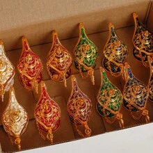 大型深蓝色复古传奇魔法灯 - 金属雕刻许愿灯，适合家居、婚礼、派对桌面装饰，精美礼品 - 白色 - 查看 5