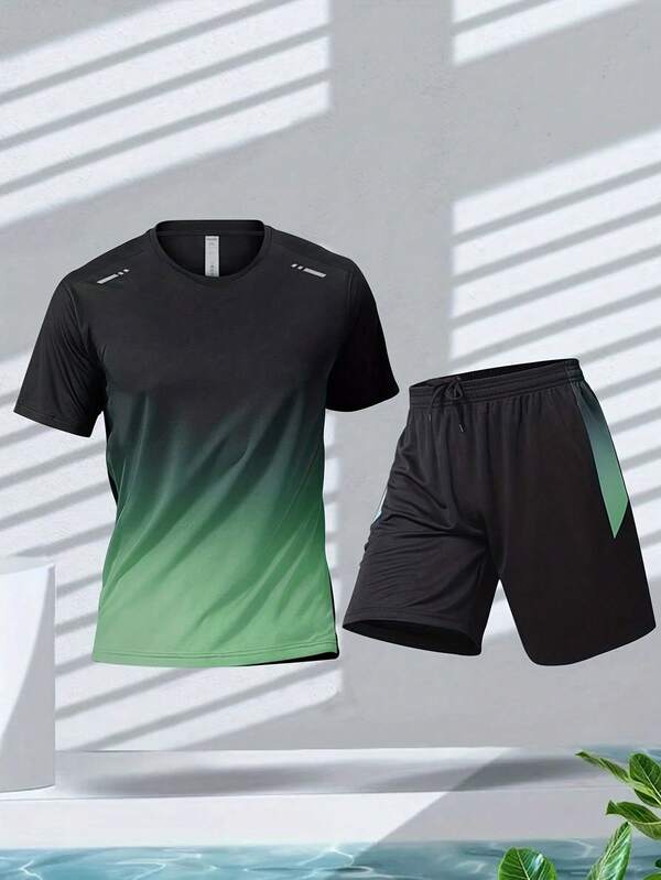 YINGHU Sports Suit Boyfriend Style Men's Running And Cycling Fitness Clothes Breathable Short-Sleeved Ice Silk T-Shirt Quick-Drying Clothes Basketball Suit Gym Clothes Boyfriend Style Men, Athletic Suit, Tracksuit Boyfriend Style Men Shorts Set Workout Sets Boyfriend Style Men Two Pieces Outfits