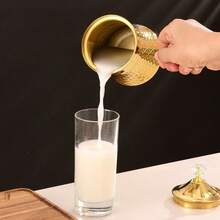 Handmade Turkish Coffee Pot - Vintage Arabic Coffee Maker & Milk Warmer With Golden Hammered Exterior, 600/400/200ml Capacity, Stovetop Compatible, No Electricity Needed, Ergonomic Handle & Lid Ideal For Home, Cafes, Restaurants Elegant Kitchen Decor - Compatible With Gas, Electric, Induction StovesCafe Equipment