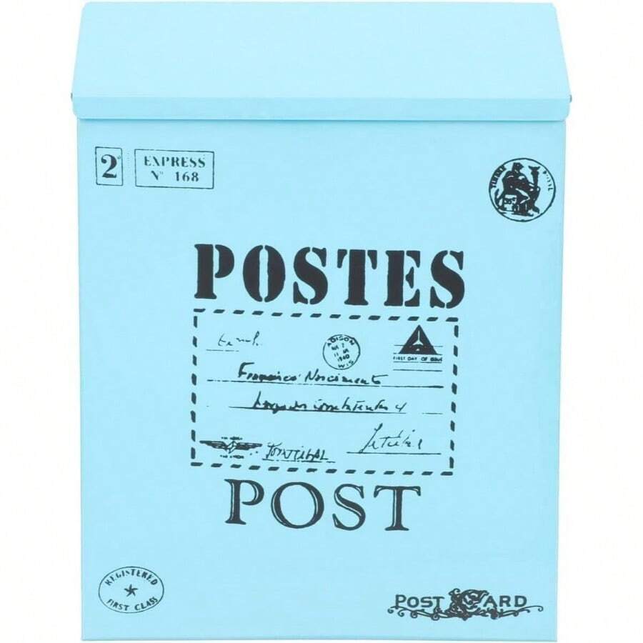 Wall - Mounted Mailbox Vintage Iron Letter Box Lockable Outdoor Post Box Home Wall Decor And Mail Storage