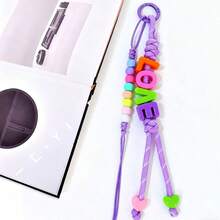 1pc Handmade Woven Keychain, Colorful Dopamine Beaded, Customizable Name, Christmas/Birthday/Personalized Gift