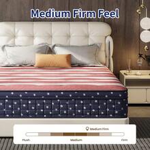 10"12"14" Queen Mattres Twin Full Queen King Size Bed Mattress In A Box, Hybrid Pocket Spring Breathable Cotton Layer Mattress For Motion Isolation & Silent Sleep, Lumbar Support & Pressure Relief, Medium Firm - 黑與白 - 查看 7