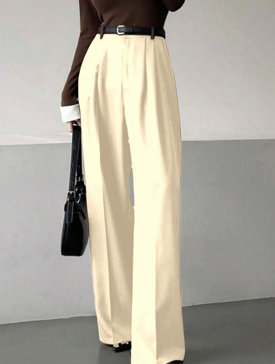 Straight Leg Suit Pants - Beis - Ver 1