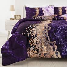 3Pcs Purple Landscape Style Comforter Set Double Queen King Size,Bed In A Bag Green Bedding Sets Botanical Microfiber Comforter Soft Lightweight Bed Set With Pillowcases,,Wedding Items,Valentines Day Home Bed Room Decor,Easter Ramadan Gifts,All Season - Purple01 - 查看 5