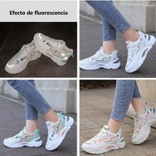 Lightweight, Breathable Mesh Women's Athletic Shoes With Height Increase, Thick Sole, For Dad, Leg Slimming, Running, Casual, Lightweight, Height Increase, Commuting. - 藍白色 - 查看 5