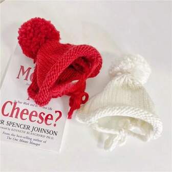 1pc Pet Knitted Hat Dog Cute Fur Ball Head Cover Cat Accessories Suitable For Small And Medium Dogs And Cats