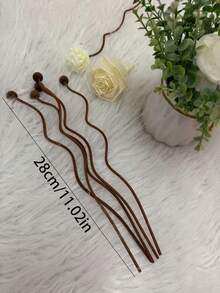 3/5pcs Set Fragrance Diffuser Rods, Unique Design, 100% Natural Rattan, Wooden Beads, Fragrance Sticks, Large S-Shape, Woven Material, Decorative Home Accessory - Multicolor - View 14
