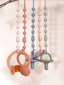 1 件/2 件/3 件定制硅胶防丢失带，适用于奶嘴、奶瓶、牙胶，个性化礼物月亮防丢失带，适合男孩和女孩个性化奶嘴夹，定制儿童名字木制奶嘴夹