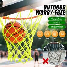 1-Piece Nightlight Basketball Net - Heavy-Duty Outdoor Nightlight Glowing Basketball Girdle Net Replacement - Nylon Net With Anti-Lash 12 Rings, Suitable For Pools, Beaches, Backyards - Sports Accessory, Gift Item