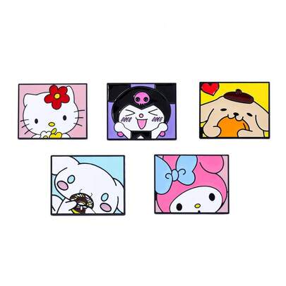 Sanrio Cinnamoroll Kuromi Melody email broșe rever Pin insigna pe rucsac bijuterii de modă costum pălărie accesorii cadouri