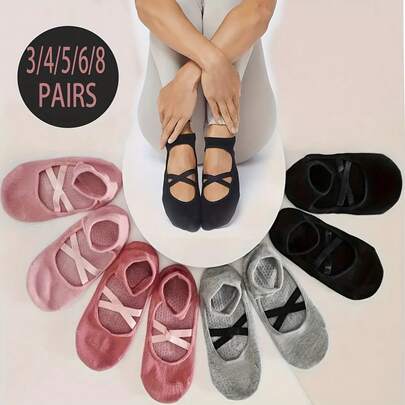 1 par halkfria yogastrumpor för kvinnor - Professionellt grepp för löpning, gym, pilates, balett och golvövningar - Flera färger (svart, rosa, grå, kaki) med stöd för hålfoten och fotledskudde - Perfekt present till dans- och fitnessentusiaster, Viktigt träningsplagg, Slitstarkt material, Fitness Essential, Förstärkta sömmar, Andningsbart tyg, Fitnessälskare