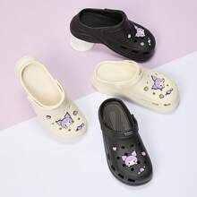 Miniso Sanion Kuromi 女款白色中厚鞋底 Crocs EVA 材质舒适耐磨日常出游新选择（1 件） - 黑色 - 查看 9