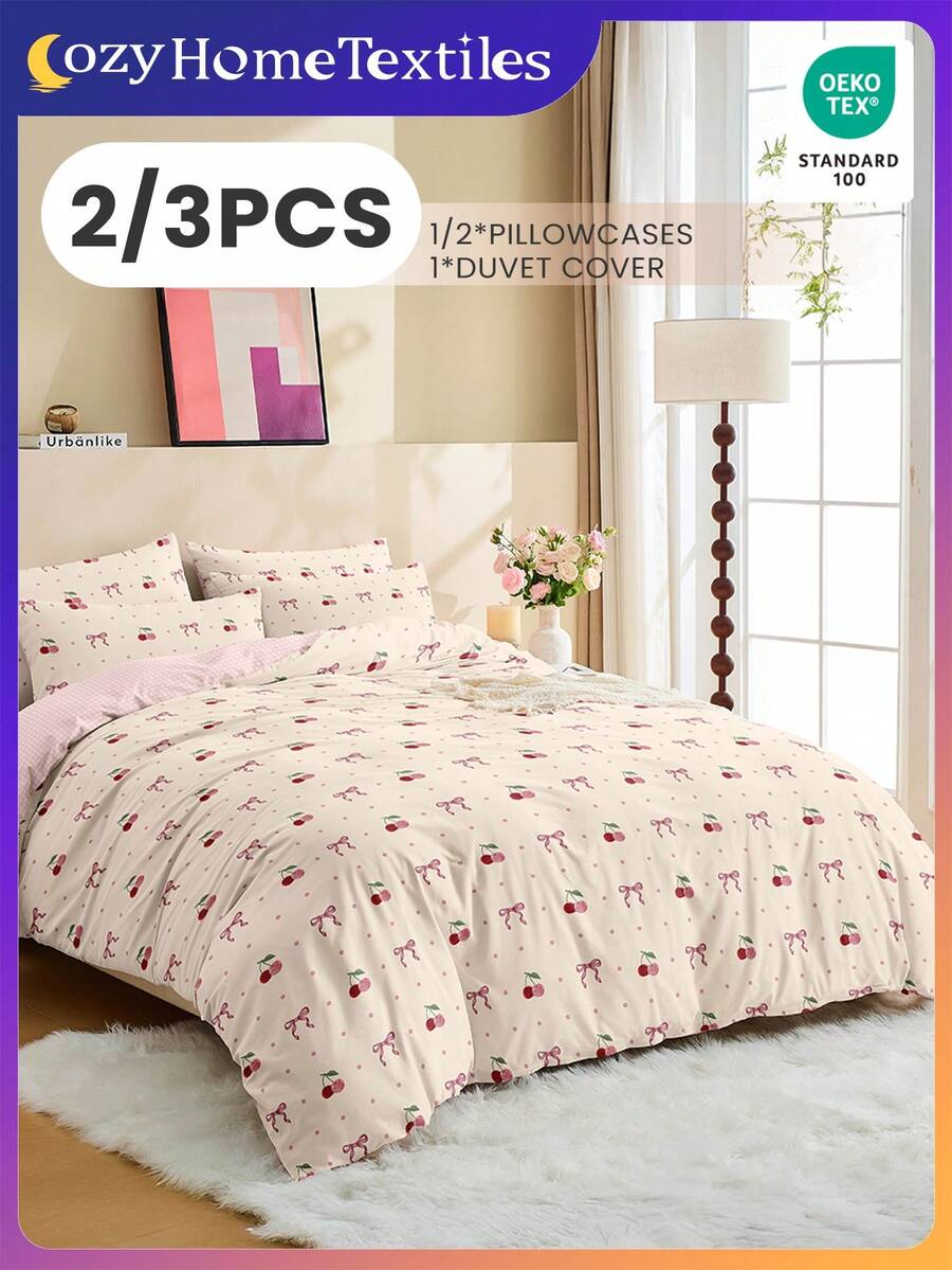 2/3 pièces Ensemble de housse de couette à impression numérique, literie, ensemble de literie douillet et respirant, peau-friendly et confortable, ensemble de housse de couette, doux et anti-boulochage, textile d'ameublement, décoration de chambre, 1 housse de couette et 1/2 taies d'oreiller, le noyau de couette n'est pas inclus, convient pour les lits de tailles Twin, Full, King, Queen, adapté à toutes les saisons, Oeko-Tex