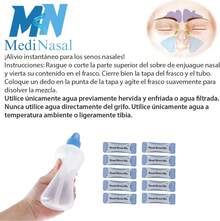 1 Botella de lavado e irrigación .250ML.Lavado .Irrigador .Para adultos y niños.Enjuague .Botella de enjuague .Natural para el resfriado y síntomas de alergia.Ayuda con la congestión , los ronquidos, las alergias, y más.(1 Botella) - 30 Sobres de Enjuague - Ver 5