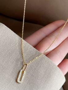 1 pieza Collar geométrico hueco minimalista para mujer, para uso diario