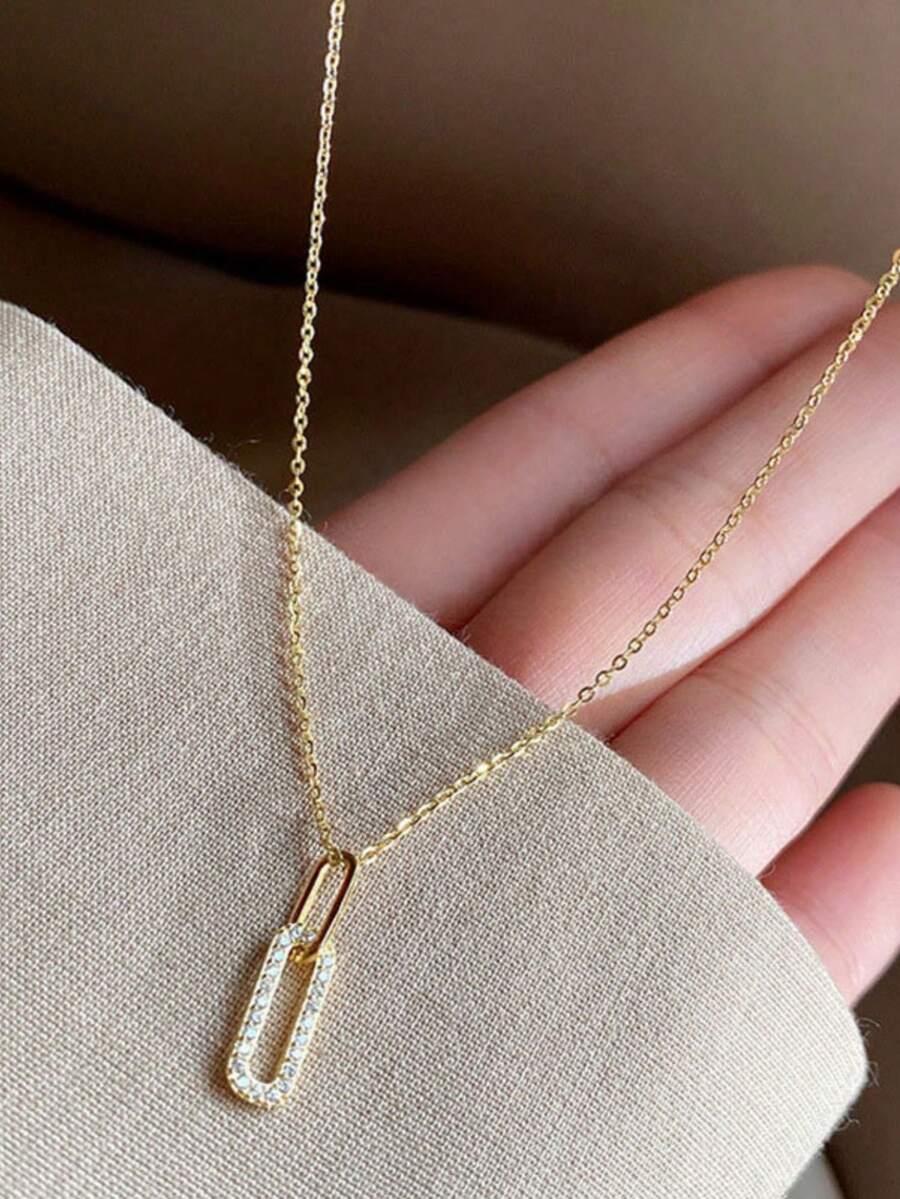 1 pieza Collar geométrico hueco minimalista para mujer, para uso diario