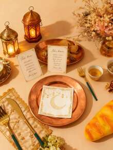 20张斋月主题一次性纸巾 - 双层纸巾 - 非常适合斋月派对和节日餐桌装饰，33.02厘米见方，适用于厨房和餐厅，斋月装饰