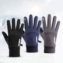 1 Pair Touchscreen Gloves, Warm Thermal Lined, Windproof, Water-Resistant For Men & Women, Suitable For Cycling, Driving, Motorcycle, Outdoor In Winter