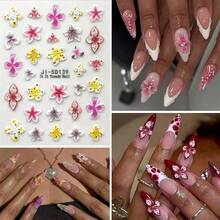 Nail Art Stickers Decals 5D Embossed Flower Nail Decals Self Adhesive Spring Summer Plumeria Nails Supplies 3D Design For Women Decoration Colorful Flower Nails Stickers{Inchcolor_nameinch:InchColorful-11inch} - 彩色-11 - 查看 5