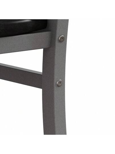 Set Of Metal Dining Chairs, Steel Legs PU Leather Seats, Armless High Back Kitchen, Living Room, Grijs view 5