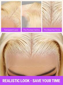 MEGALOOK #613 金色 13x4 蕾丝前假发，可定制，自然波浪卷发，预先拔毛，自然发际线，30 英寸透明 13x4 蕾丝前假发，100% 真发，带婴儿发，手工编织，轻盈帽型，全天舒适，极少掉发