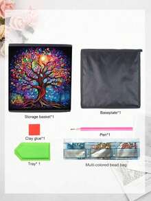 5D Diamond Art Set, Colored Big Tree Pattern Full Diamond Painting Kit - Shiny Diamond Gem, Home Wall Decor Art Crafts For Adults And Teenagers, Perfect Gift For Art Lovers And DIY Lovers, Ideal For Room Decor