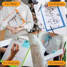 12 Pack Plastic Clipboards,Clip Boards 12.5'' X 9'' With Low Profile Clip,Multiple Color Clip Board Plastic Clipboard,Standard A4 Letter Size Clipboards For Students Classroom School Office Home - Nhiều màu - Xem 6