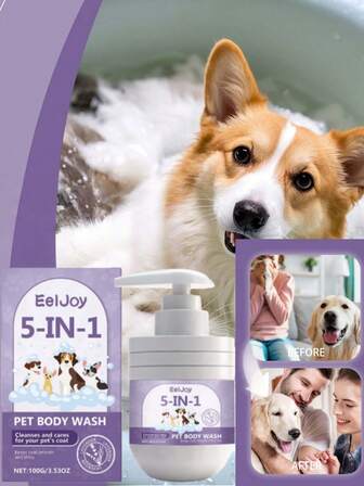 1PC Pet Shampoo: Gentle Cleansing And Care For Fur, Keeping Your Pet's Fur Smooth And Shiny. Pet Shampoo: Gentle Cleansing. Pet Cats And Dogs' Fur Smooth And. Shampoo