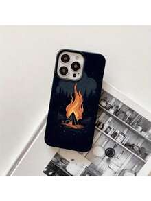 Custodia per telefono con motivo Waldflammen a foro grande, adatta per iPhone 16 Pro Max, 16, 15 Pro, 14, 14 Plus/14 Pro Max, 13, 13 Pro, 12 Pro, 11/11 Pro Pro Max Series. Perfetto regalo per compleanni e festività - nero - Visualizzare 1