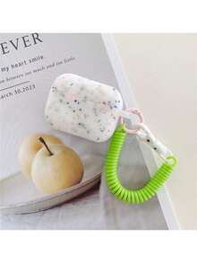 غطاء واقي للسماعات اللاسلكية البلوتوث الجيل الأول والثاني والثالث والبرو مع حزام معصم، مزين بنقوش زهرية تضيء في الظلام - مع حبل - مشاهدة 6