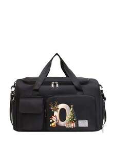 Oxford Cloth Material, Fashionable Style, Large Capacity, Multifunctional Black Travel Bag, Handbag, Crossbody Bag, Shoulder Bag, Separate Space For Storing Shoes, Suitable For Vacation, Travel, Fitness, Exercise, College Christmas Bags Gifts For Men Luggage