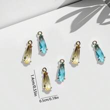 2/4/5/6/10pcs Metal Tin Plating Glass Teardrop Pendant, Chinese Style Hair Accessory, Tassel, Earrings, Headdress DIY Jewelry Findings