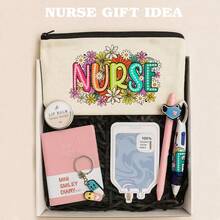 1 Peça / 5 Peças / 10 Peças Bolsa de Lona com Tema de Enfermeira, Bolsa com Zíper, Bolsa de Kit de Sobrevivência, Bolsa Medicinal, Impressão de Padrão de Letra/Flor/Onça/Coração/Arco-íris, Bolsa Divertida para Maquiagem, Bolsa de Toucador Portátil para Viagem, Organizador de Maquiagem, Bolsa Cosmética, Bolsa de Higiene, Coleção de Banheiro, Coleção de Quarto, Grande Capacidade