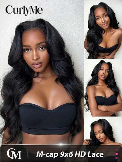 CURLYME Wear & Go Body Wave Glueless Wig 9x6 M-Cap HD Lace Front Human Hair Wig Pre-Cut & Pre-Plucked 180% Density 16-26 Inch Natural Hairline Beginner Friendly Quick Install Daily Use