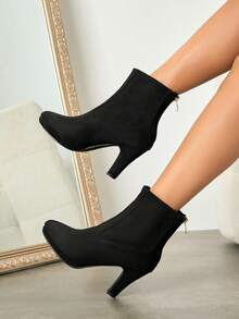 Damen Winterstiefel, modische vielseitige Freizeitschuhe, Wildleder Knöchelstiefel, schwarze Kurzstiefel mit Schnürung und Seitlichem Reißverschluss, bequeme wasserdichte Plateau Damenstiefel, Damen Knöchel- und Kurzstiefel, modische Damenstiefel