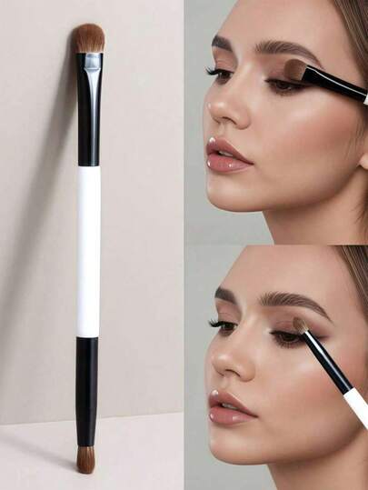 1 pieza Pincel de maquillaje de ojos de doble extremo, pincel multifuncional para sombras de ojos, pincel corrector, adecuado para niñas y mujeres