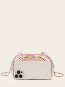 Milky Way Acrylic Clutch Purse For Women Marbling Evening Wedding Handbags Acrylic Shell Box Purses For Party Prom Cocktail - 粉色 - 查看 6