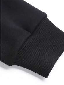 Sudadera con capucha navideña a juego de oso y búfalo de cuadros rojos - Negra con letras cursivas blancas de abuelo, sudadera pesada de 250g, adecuada para atuendos festivos, ropa casual y fotos familiares - Negro - Ver 4