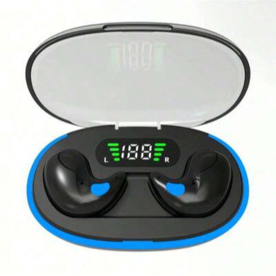 Ultra Slim Headphones - Wireless Sleep Headphones 5.3: Designed For Side Sleepers. Bone Conduction Earbuds With Hi-Fi Sound Quality And High Volume. Comfortable To Wear. Touch Controls. Semi-Open Back Design. No Tangled Cords.LED Display. Extended Playtime. Noise Canceling While Sleeping. Suitable For Both Men And Women. - 黑色 - 查看 1