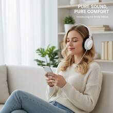 1 buc Căști over-ear cu fir, cu conectare de 3,5 mm - Alb și negru la modă, căști confortabile și căptușite, cablu, ideale pentru jocuri, ascultare muzică și vizionare video