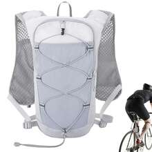 Breathable Reflective Running Hydration Vest, Adjustable Lightweight Water Pack Chest Backpack With Multi Pockets, Hiking Hydration Daypack Fitted With Flexible Chest Straps, Perfect Cycling, Running, Hiking And Biking Outdoor Sports Gear - Grey - View 4
