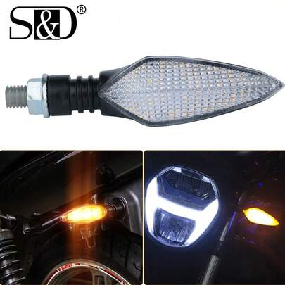 S&D LED Turn Signal Light Super Bright 2pcs Motorcycle Mini Universal Led Motorbike Lampe Amber Blinker LED Indicators Light