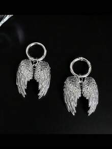 2 piezas Accesorio creativo de estilo punk callejero con colgante de alas de aleación - Decoración para botas y zapatos