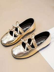 2026 Popular Girls' Princess Shoes, Spring/Summer/Autumn Children's Shoes, Girls' Casual Mary Jane Flat Shoes, Student Dance/Performance/Ballet Shoes, Back To School Girls' Casual Shoes Suitable For Toddlers & Little Kids, Recommend Ordering One Size Up For Wide Or Feet - Gold - View 2
